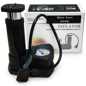 Компактний ножний насос з манометром Mini foot pump INFLATOR