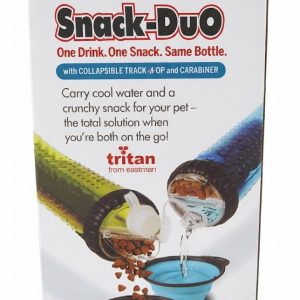 Подвійна дорожня пляшка з мискою для води та ласощів Dexas Popware for Pets Snack-Duo