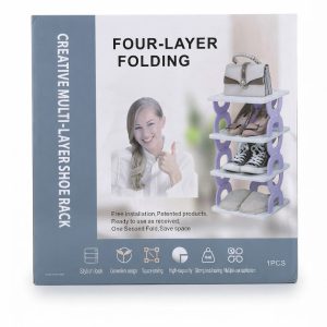 Складана багатоярусна полиця / органайзер для взуття (Four-Layer Folding Shoe Rack)