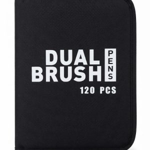 Набір двосторонніх маркерів для скетчингу Dual Brush Pens (120 штук у чорному чохлі-пеналі)
